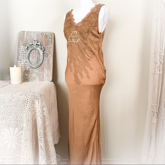 NWT Free People X Brenda Knight Laced Maxi Slip Dress - Picture 4 of 15